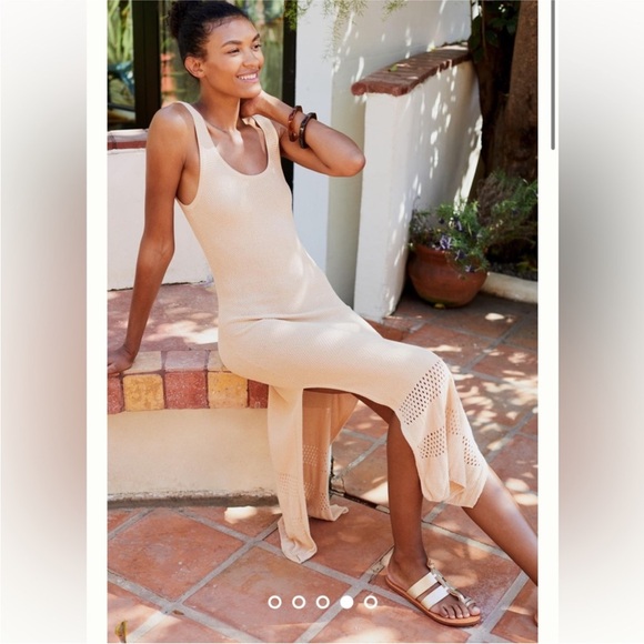 Seafolly Marina Knit Maxi Dress Coverup Tan size Small NWOT - Picture 4 of 11